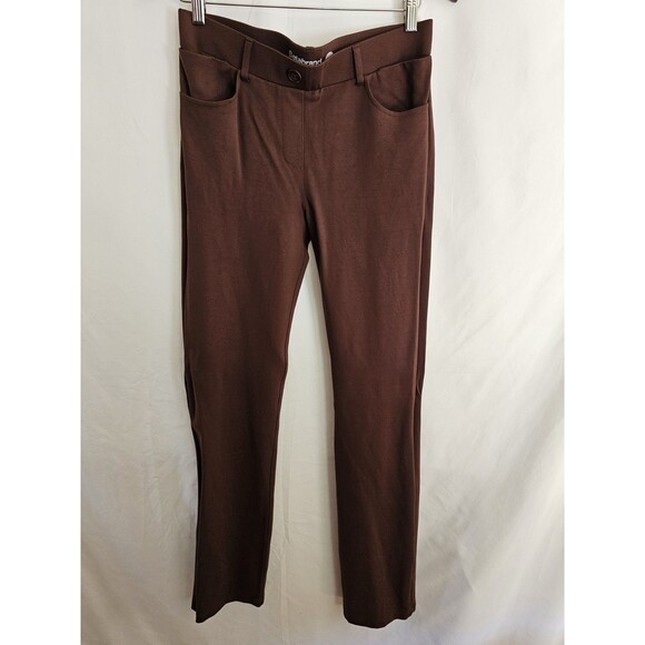 Betabrand Women’s Dress Pants Medium M Brown Straight Leg Stretch Work Slacks - Picture 1 of 4